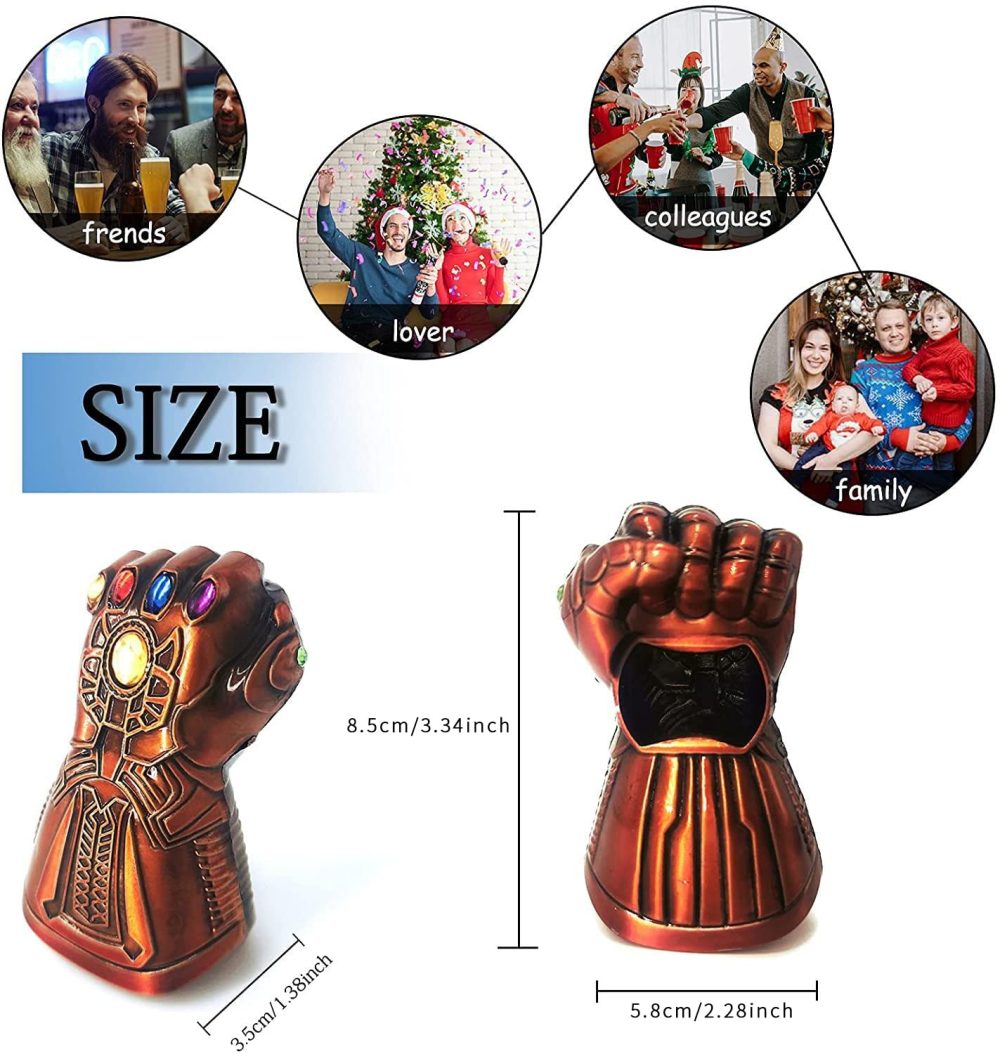 Beer Bottle Opener, Thanos Glove Bottle Opener, The Avengers 4: Endgame Bottle Cap Opener Gift Great for for Bar, Party, Beer Lovers, Excellent Birthday Gifts for Fans - Image 8