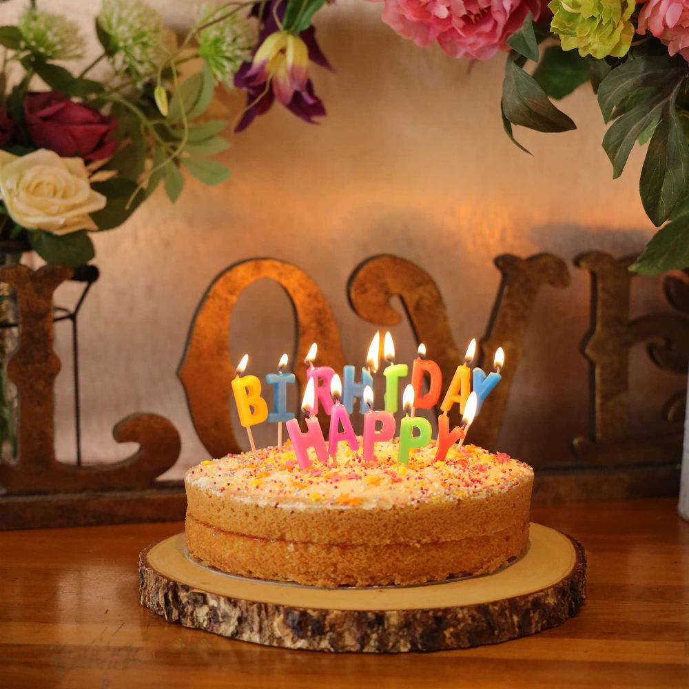 Multicoloured Happy Birthday Candles, 13 Rainbow Lettered Birthday Candles on Cocktail Sticks, Perfect for Birthday Cakes, Classic Alphabet Candles for Adults and Kids - Image 3