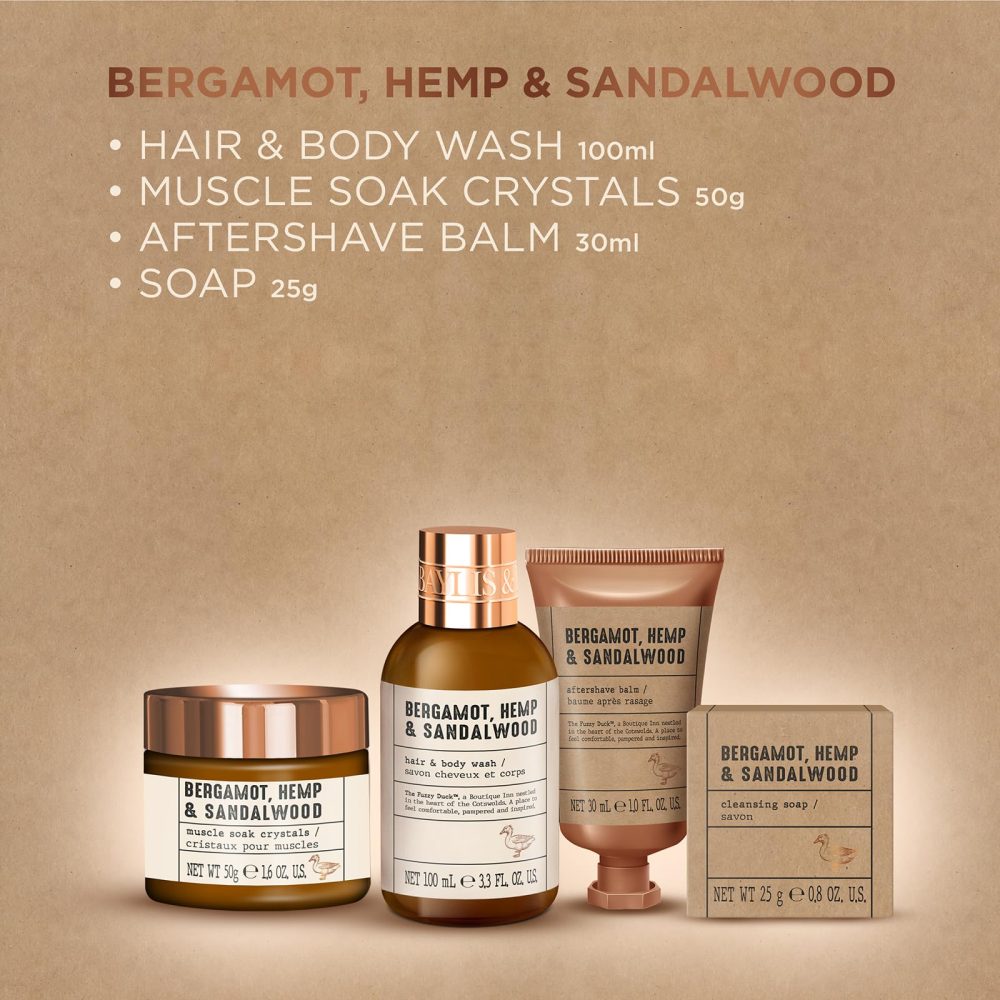 Baylis & Harding The Fuzzy Duck Bergamot, Hemp & Sandalwood Men's Luxury Grooming Tin Gift Set - Vegan Friendly (Pack of 1) - Image 6
