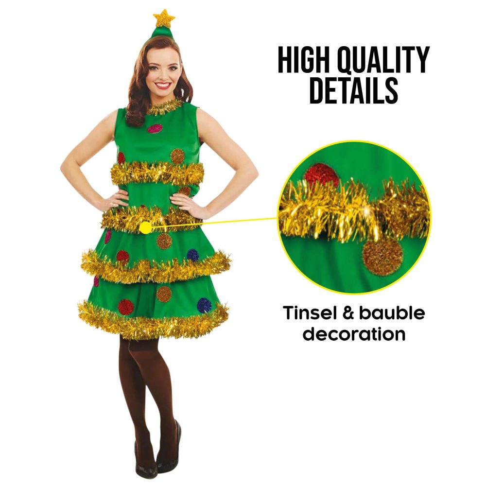 Fun Shack Christmas Tree Fancy Dress for Women, Christmas Tree Costume Adult, Christmas Costumes for Women, Xmas Tree Costume Medium - Image 5