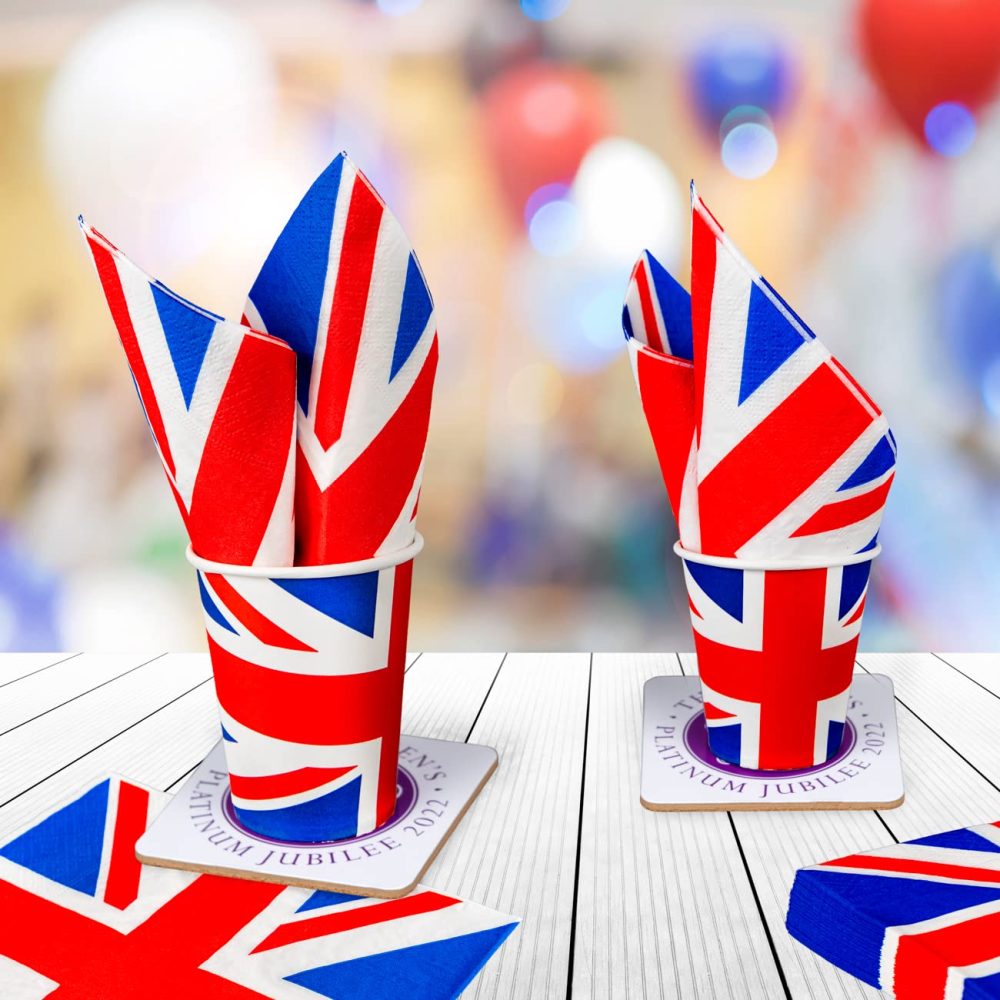 60Pcs Union Jack Party Napkins Serviettes Tableware King's Coronation Party Supplies Sporting Events Pub BBQ Royal Theme Table Decorations - Image 6