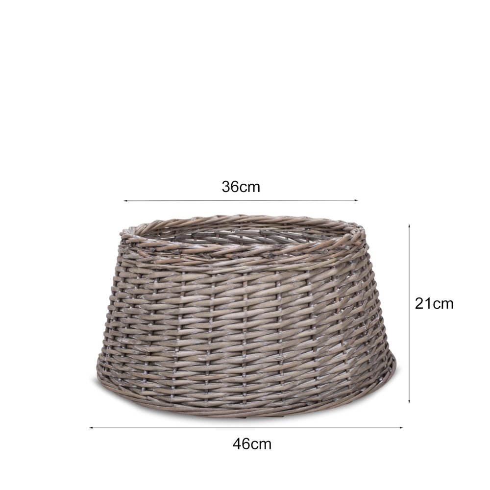Natural Wicker Christmas Tree Skirt Xmas Stand Cover Xmas Decoration Basket (S) - Image 2