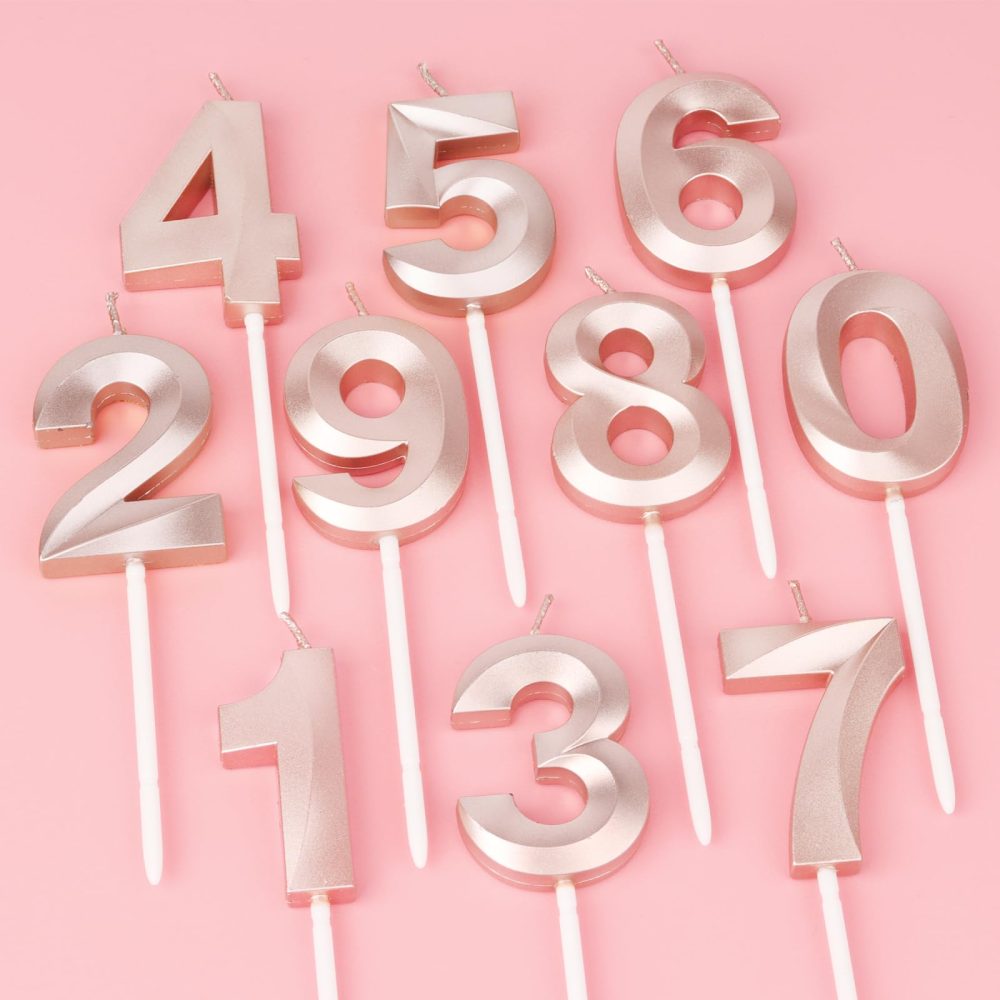 Rose Gold 21st Birthday Candles, Rose Gold Number 21 Candle, Rose Thin Long Candles, Happy Birthday Candle, Rose Gold Cake Topper for Girls Women Birthday Party, 21st Wedding Anniversary Decorations - Image 6