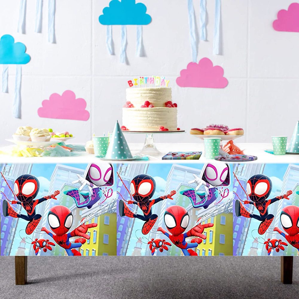 Spiderman Party Table Cloth for Boys Birthday,Spiderman Themed Table Decorations,130*220cm Rectangular Plastic Superhero Table Cover Tablecloth for Kids Birthday Baby Shower Party Supplies Decortions - Image 5