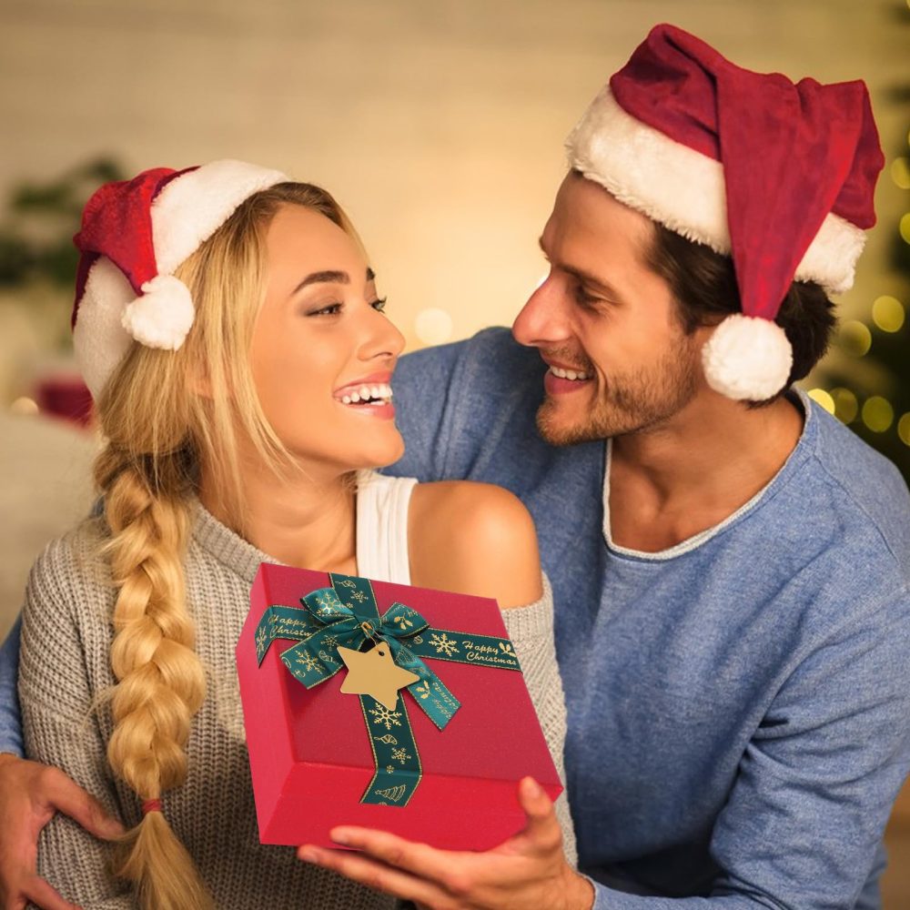 3 Pack Gift Boxes for Christmas Rigid Gift Box with Lid 3 Different Sizes Cardboard Box for Gift Lipstick Perfume Book Scarf Shirt Christmas Party Birthday Wedding New Year (Green) - Image 3