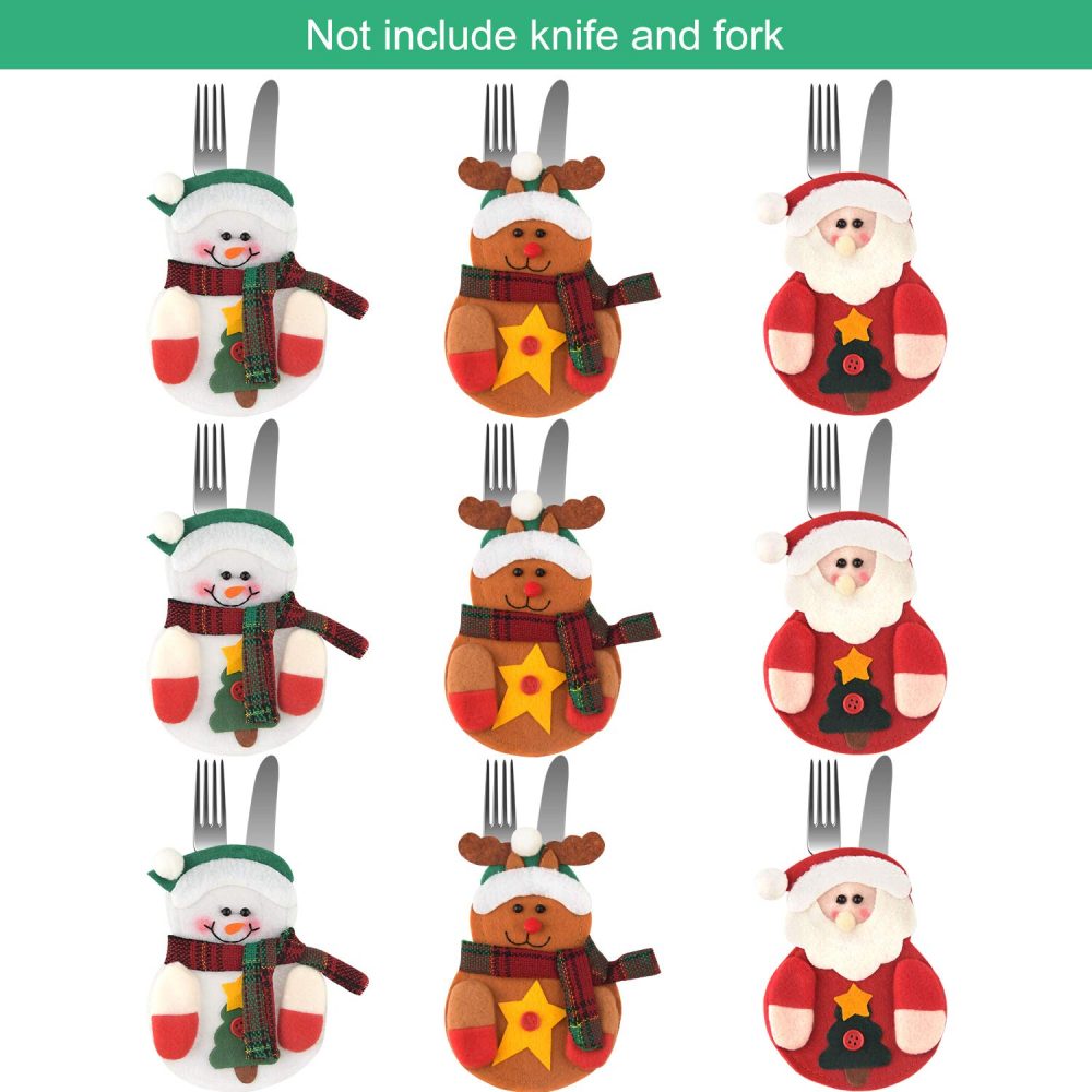 TUPARKA 9pcs Christmas Cutlery Holder Kitchen Knife Fork Cute Decoration Xmas Holiday Party Dinner Decoration 3 Styles - Image 7