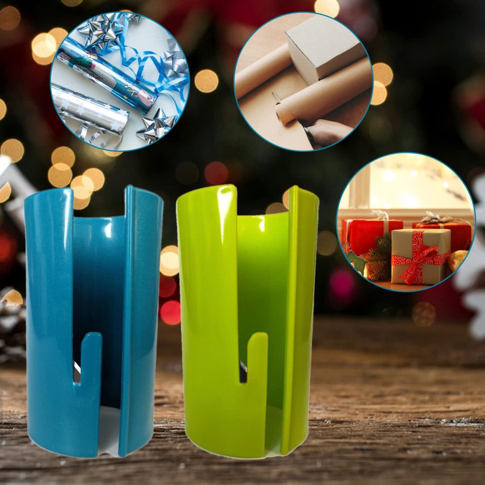 VidFair Wrapping Paper Cutter for Rolls 3 Pcs Wrapping Paper Christmas Birthday Festival Cutter Sliding Gift Wrapping Paper Cutter Roll Paper Cutter Portable Paper Cutter Tool - Image 2
