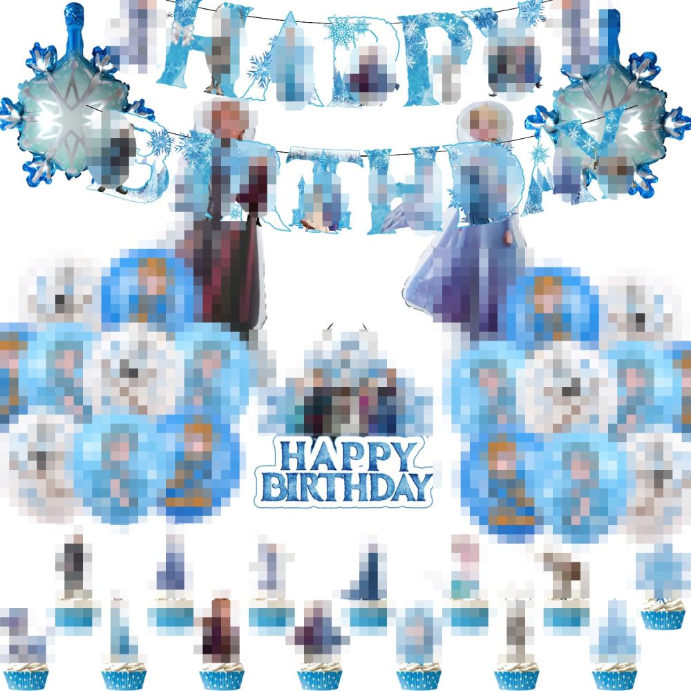 Frozen Birthday Kit, 38 Frozen Theme Party Decorations Including Banners Balloons Elsa ect Frozen Theme Party Decorations