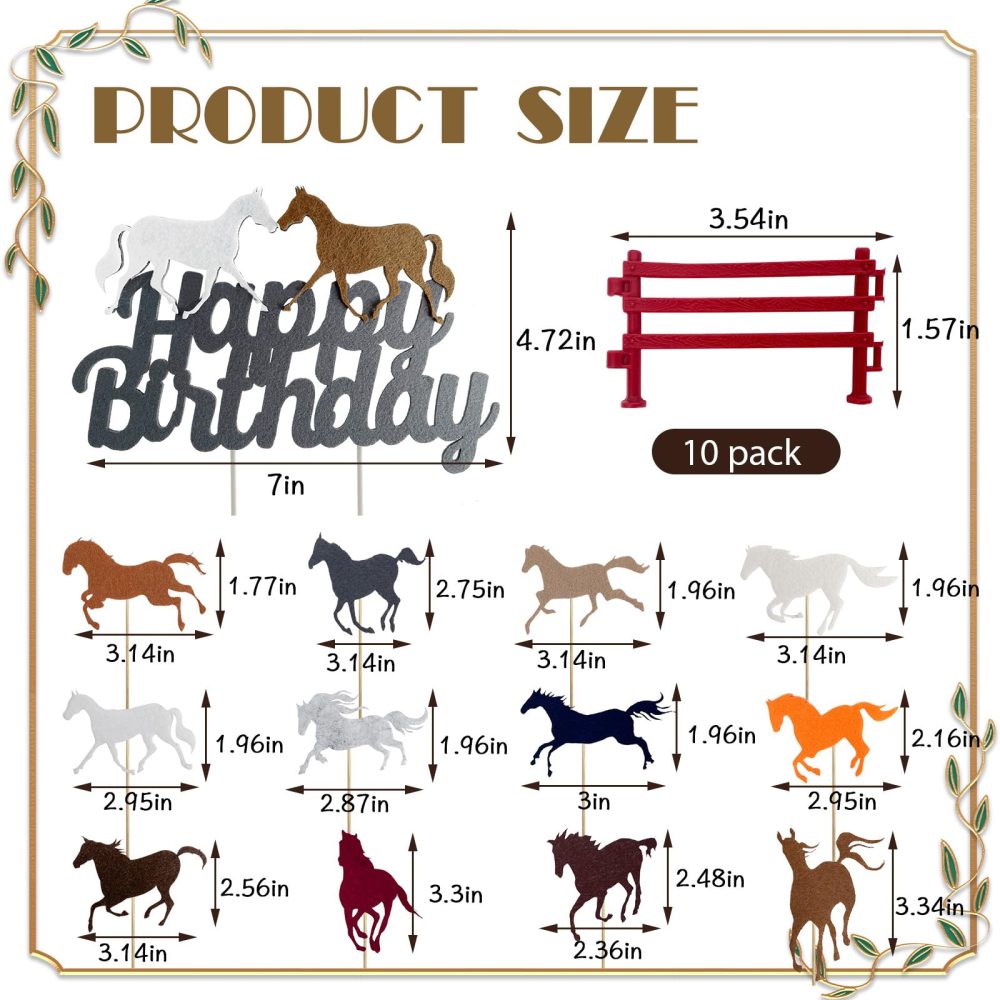 35 Pieces Horse Racing Cake Decorations, Horse Cake Toppers, Plastic Horse Cupcake Toppers, Fences for Baby Shower Sports Equestrian Birthday Theme Party Decorations - Image 7