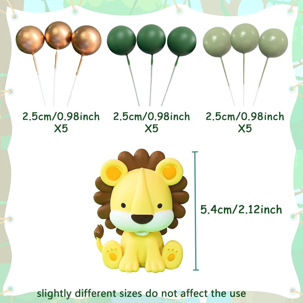JeVenis Lion Cake Topper Lion Birthday Decorations Safari Animal Cake Toppers Safari Cake Topper Wild One Cake Topper Jungle Baby Shower Cake Topper Safari Baby Shower Cake Decorations - Image 8