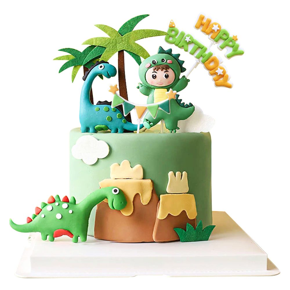 Gyufise 9Pack Dinosaur Cake Decorations Dinosaur Babyshower Happy Birthday Cupcake Topper Dinosaur Cake Toppers for Kids Birthday Baby Shower Party Supplies