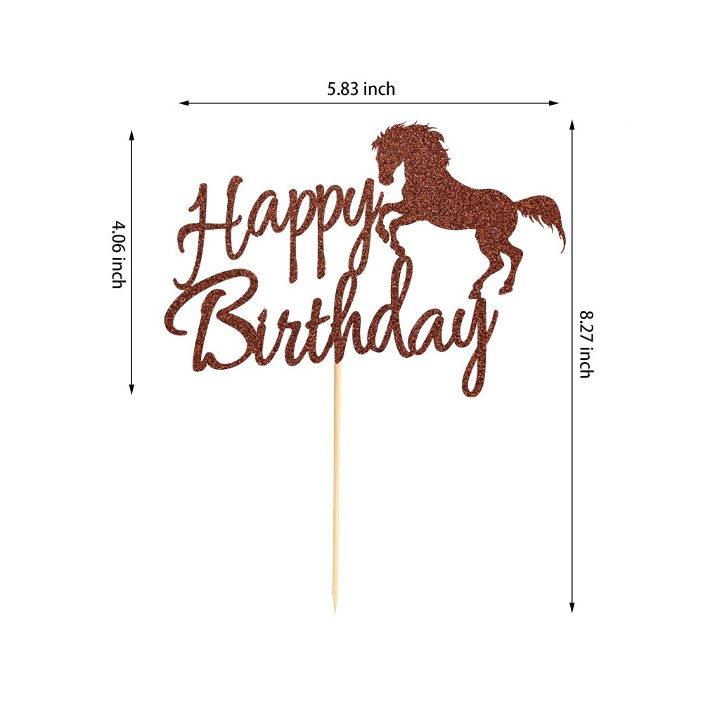 Arthsdite Horse Happy Birthday Cake Topper, Horse Racing Theme Birthday Party Decoration for Boys Girls Men Women, Kids Birthday Party Decoration Supplies - Image 5