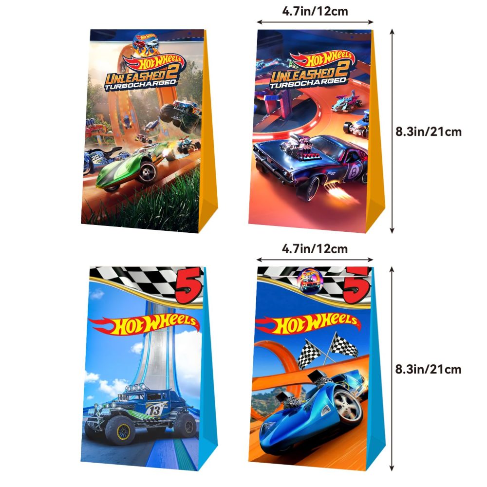 12 Pcs Hot Car Party Bags Paper, Car Birthday Gift Party Bags for Kids, Birthday Party Supplies - Image 5