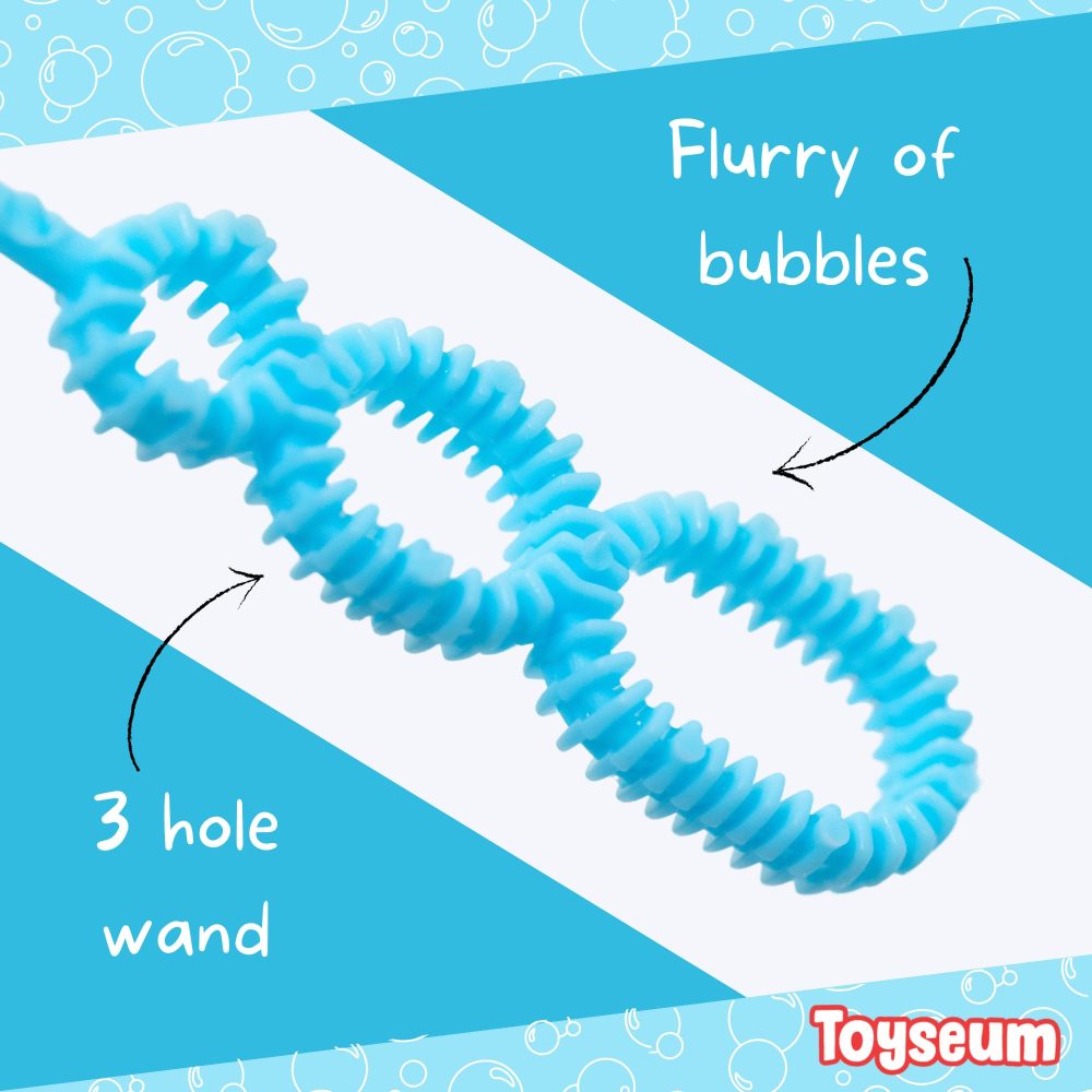 Toyseum 24 x Rainbow Bubble Wands, Ideal Party Bag Fillers for Kids, Large 3-Holed Wands for Girls Rainbow Themed Birthday Parties, Fun Favours and Goody Bag Fillers, Long Lasting Solution, Pack of 24 - Image 6