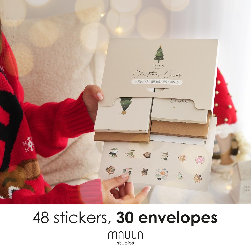30 Christmas Cards With Envelope - Cards for Christmas A6 - Christmas Cards Pack of 30 - Xmas Cards 2024 - Christmas Card Set Postcards - Box of Christmas Cards - Boxed Christmas D013_UK - Image 2