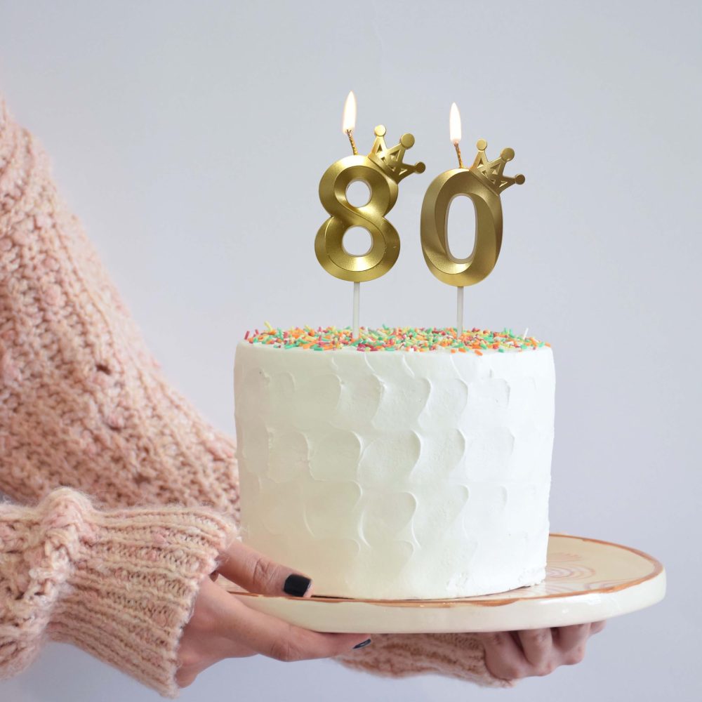 2 Piece Gold Birthday Candles Number 80 Candle is Perfect for The 80th Birthday Decorations, Number Candles for Cakes is Perfect Candles (Gold, 80) - Image 3