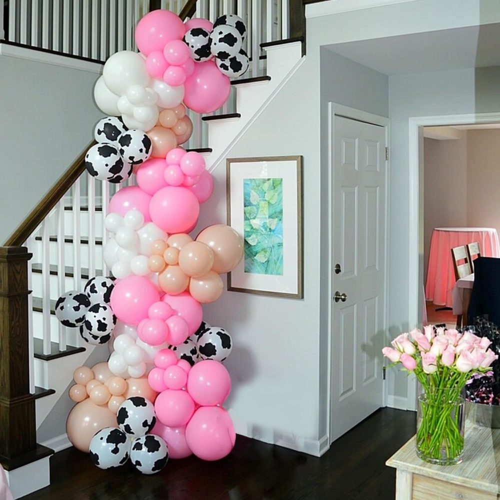 Cow Print Balloons, 52 PCS 12 Inch Maca Pink Brown Rose Gold Cow Balloons Helium Latex Balloons for Birthday Baby Shower Cow Print Party Cowgirl Rodeo Party Farm Party Decorations Supplies - Image 2