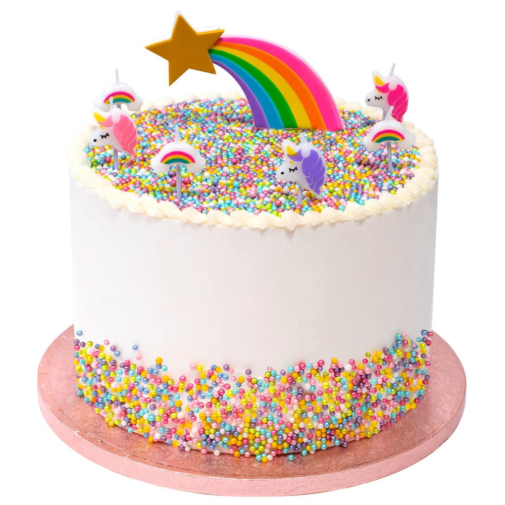 Baked with Love Unicorn Candles, Pink and Purple Unicorns for Cakes and Cupcakes, Pack of 6 - Image 3