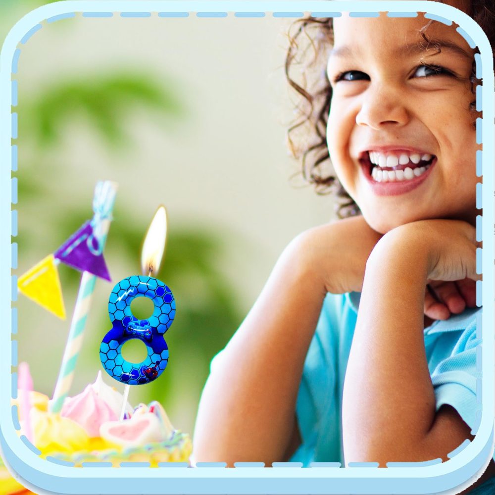 Cxryrzhe Birthday Candles Number 9 Blue Gamepad Pattern 9th Birthday Party for Baby Girl Boy Birthday Cake Topper Graduation Celebration Anniversary Game Party Decorations Game Controller Theme - Image 4