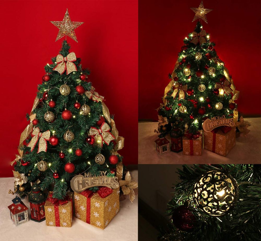 ilauke 100pcs Christmas Baubles Shatterproof Balls Christmas Tree Decoration Ornaments for Xmas Hanging Decorations (Red & Gold) - Image 5