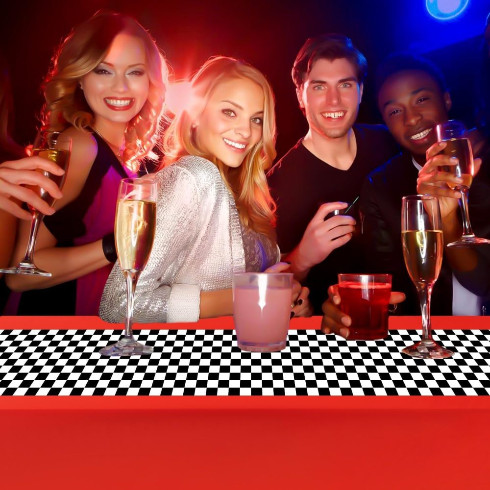 LZMDISU Black and White Checkered Flag Tablecloth, 3Pcs Premium Plastic Race Flag Table Cover for Racing Party Decor Birthday Baby Shower Barbecues Favor Supplies - Image 5
