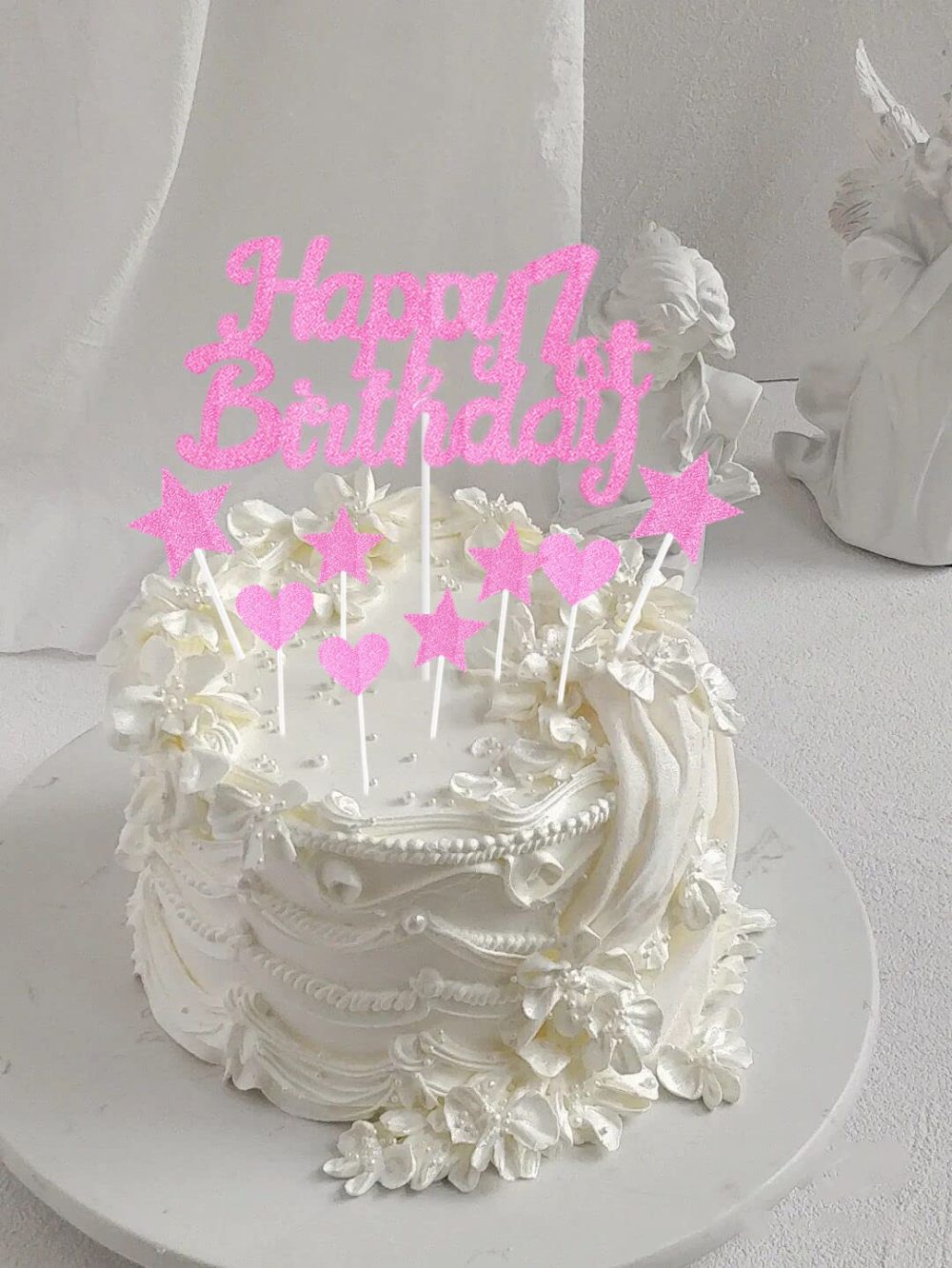 Personalised Happy 40th Birthday Cake Toppers Pink Cake Decorations for Women,Her,Lady 40th Birthday Cake Cupcake Topper, Glitter Cakes Banner Decoration for 40 Birthday Anniversary Party Supplies - Image 3