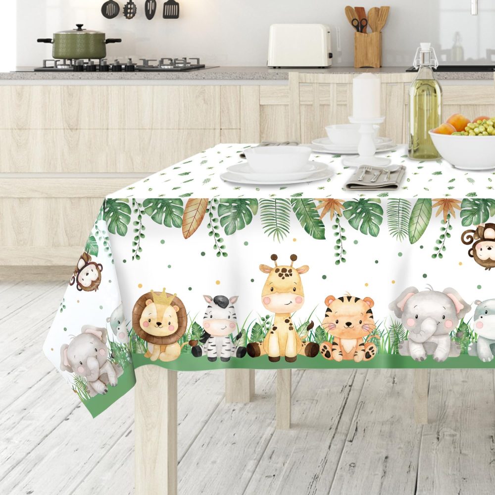 Heboland 2 Pack Wild One Birthday Decorations Table Cloth, Jungle Theme Party Decorations 274 x 137cm Rectangular Jungle Safari Party Decorations Table Covers for Boys Kids Girls Baby Shower Supply - Image 6