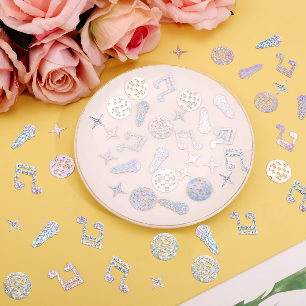 240 Pcs Disco Table Confetti, Glitter Table Confetti Disco Party Decorations Disco Ball Musical Note Microphone Star Confetti for Disco Theme Birthday Party - Image 6