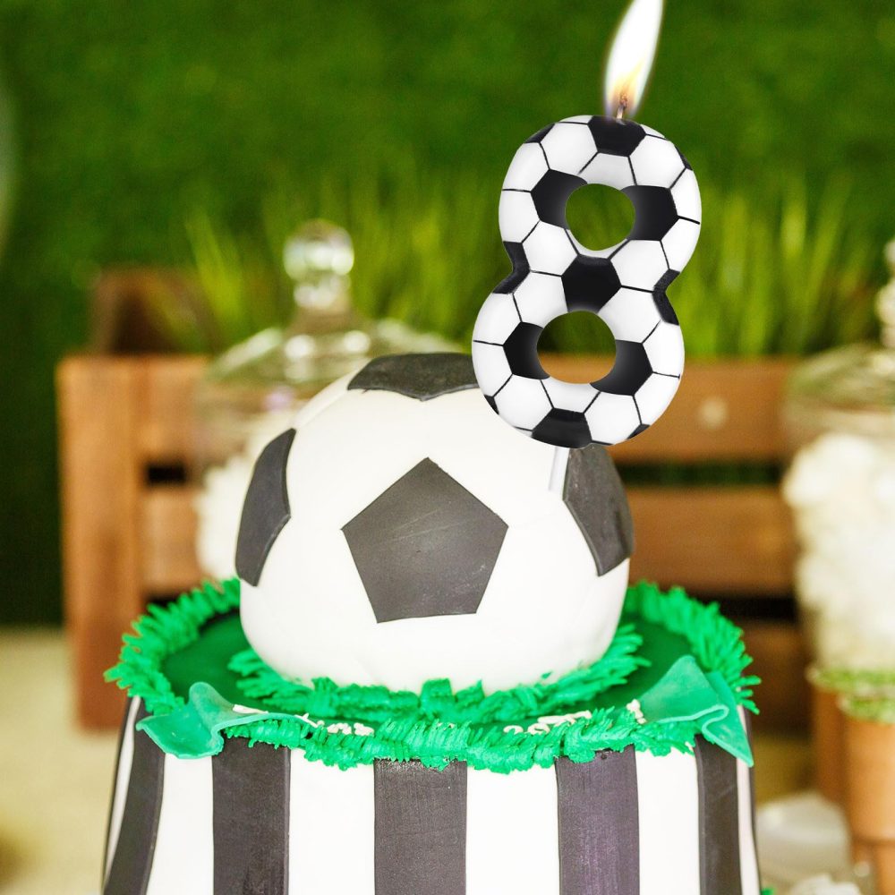 Zolunu Soccer Birthday Candle, Soccer Themed 9th Birthday Cake Candle, Number 9 Candle, Birthday Cake Topper for Boys Girls Kids Sport-Themed Party Decorations Supplies Birthday Gifts - Image 3