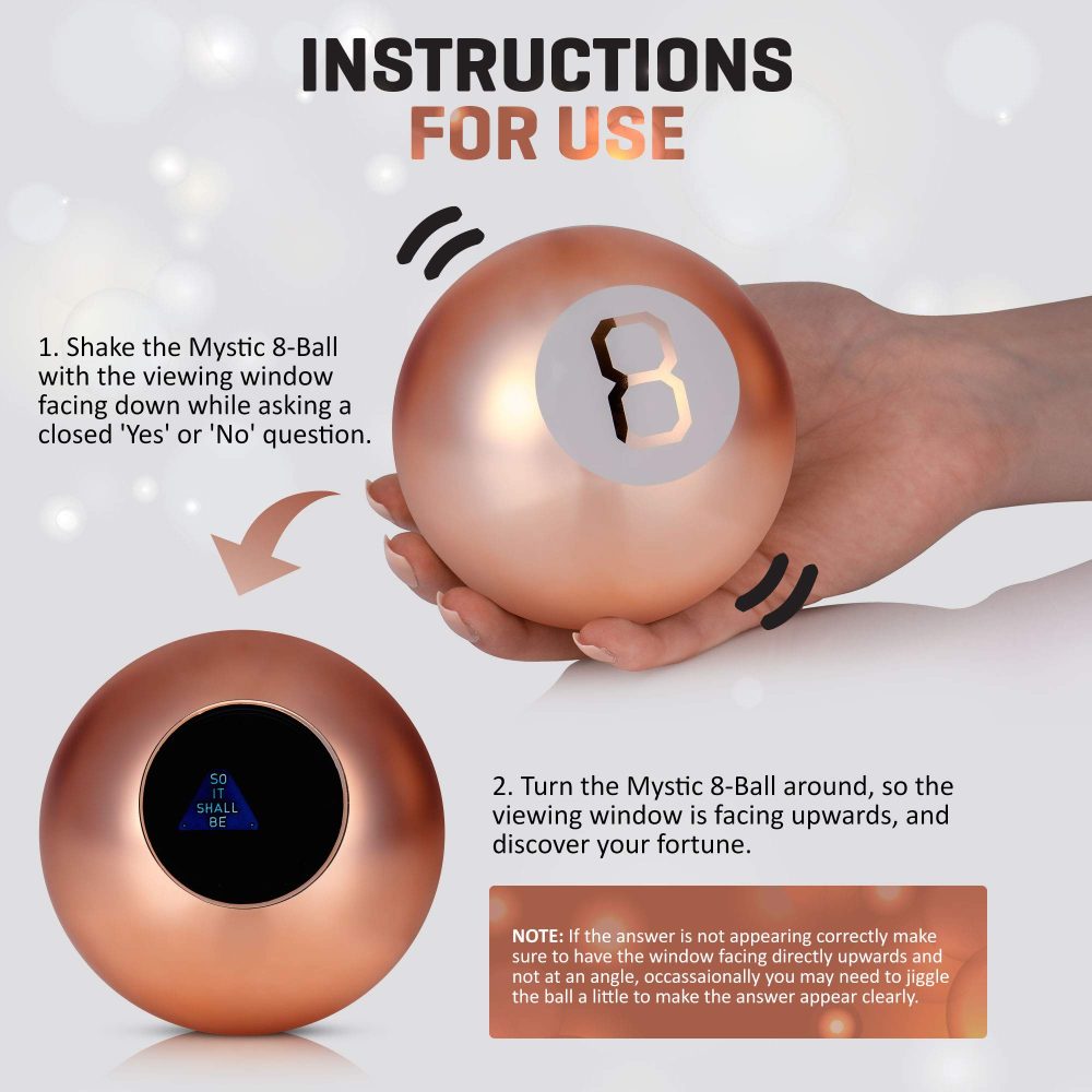 WICKED GIZMOS Magic 8 Ball – Classic Retro Novelty Mystic Gadget Answers Questions about Romance, Friendship, School, Work - Fun Gift Features More Than 15 Answers and Predictions (Rose Gold) - Image 4