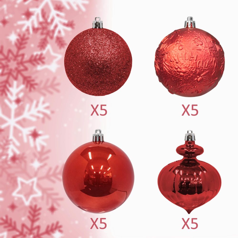 Red Christmas Baubles 80mm Christmas Tree Decoration Ornaments 18pcs Shatterproof Balls for Xmas Hanging Decorations Festival Holiday Decor - Image 3