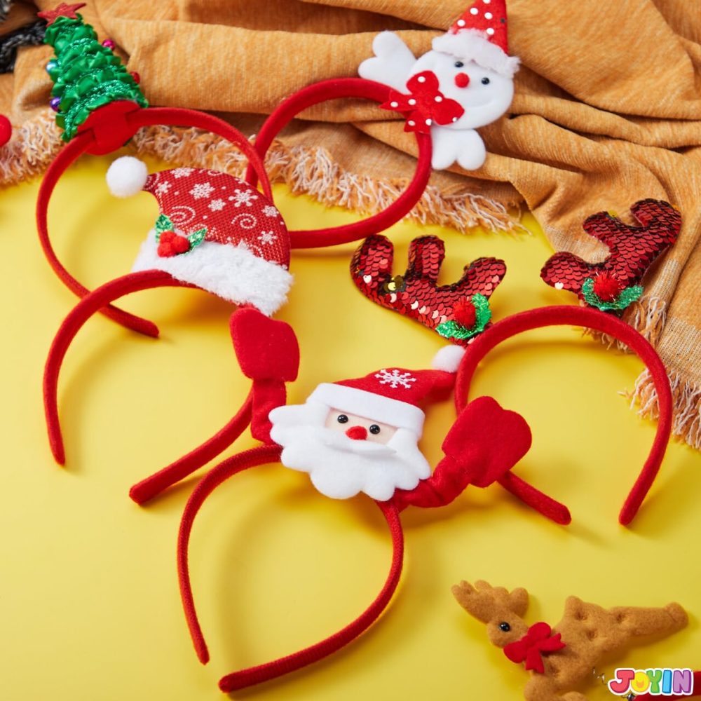 Pack of 12 Christmas Headbands with Assorted Design for Christmas Party Supplies and Party Favors (One Size Fits All) - Image 4