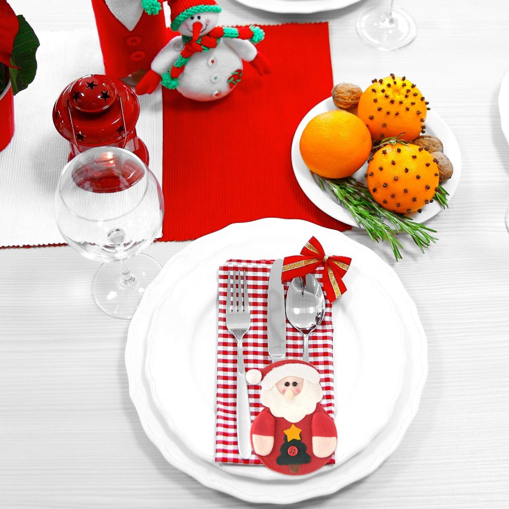 TUPARKA 9pcs Christmas Cutlery Holder Kitchen Knife Fork Cute Decoration Xmas Holiday Party Dinner Decoration 3 Styles - Image 2