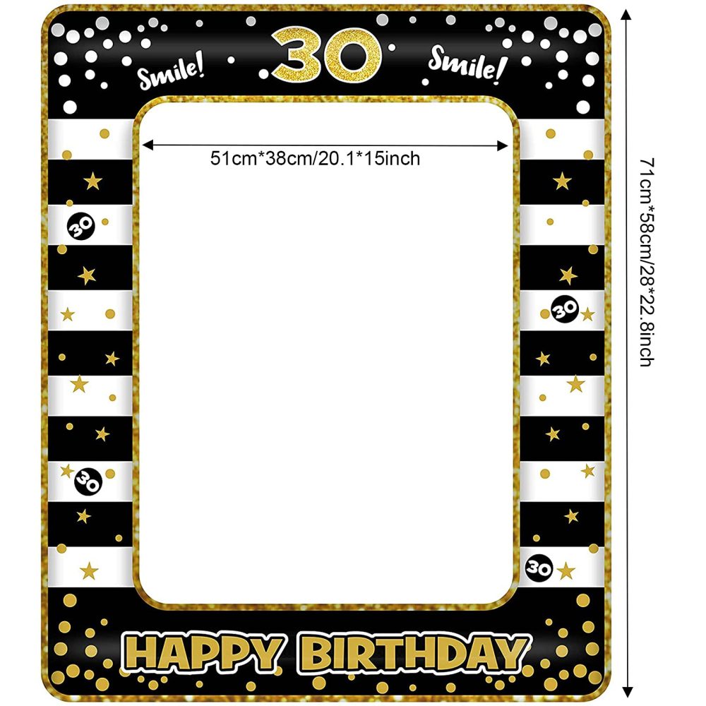 30th Birthday Photo Booth Props,Black Gold Inflatable Selfie Frame Picture Frame,Giant Inflatable Party Photo Booth Frame for 30th Birthday Party Decorations Supplies Men Women Favor Gift - Image 7