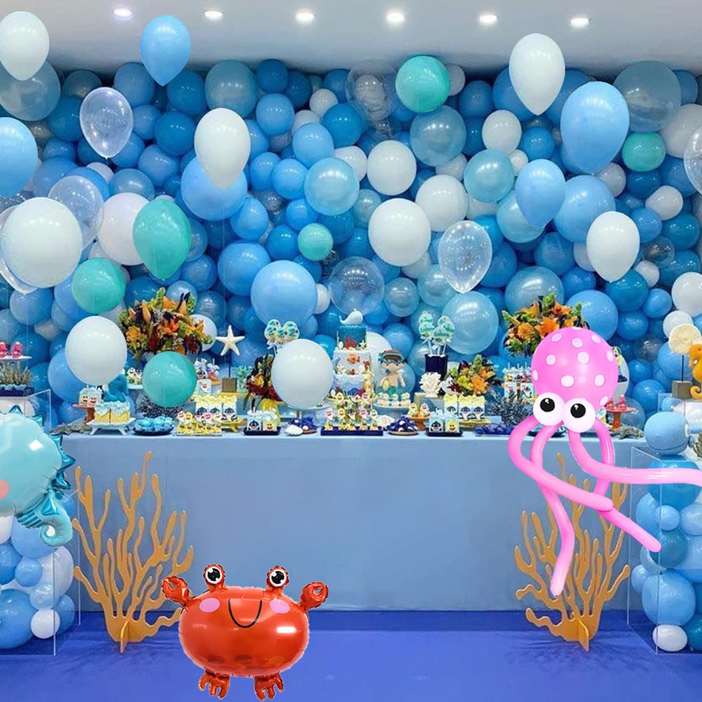 Under the Sea Party Decorations, Birthday Decorations for Boys, Under the Sea Balloon Arch Kit, Happy Birthday Banner, Ocean Animals Balloons Kids Boy Blue Birthday Party Decoration Supplies - Image 2