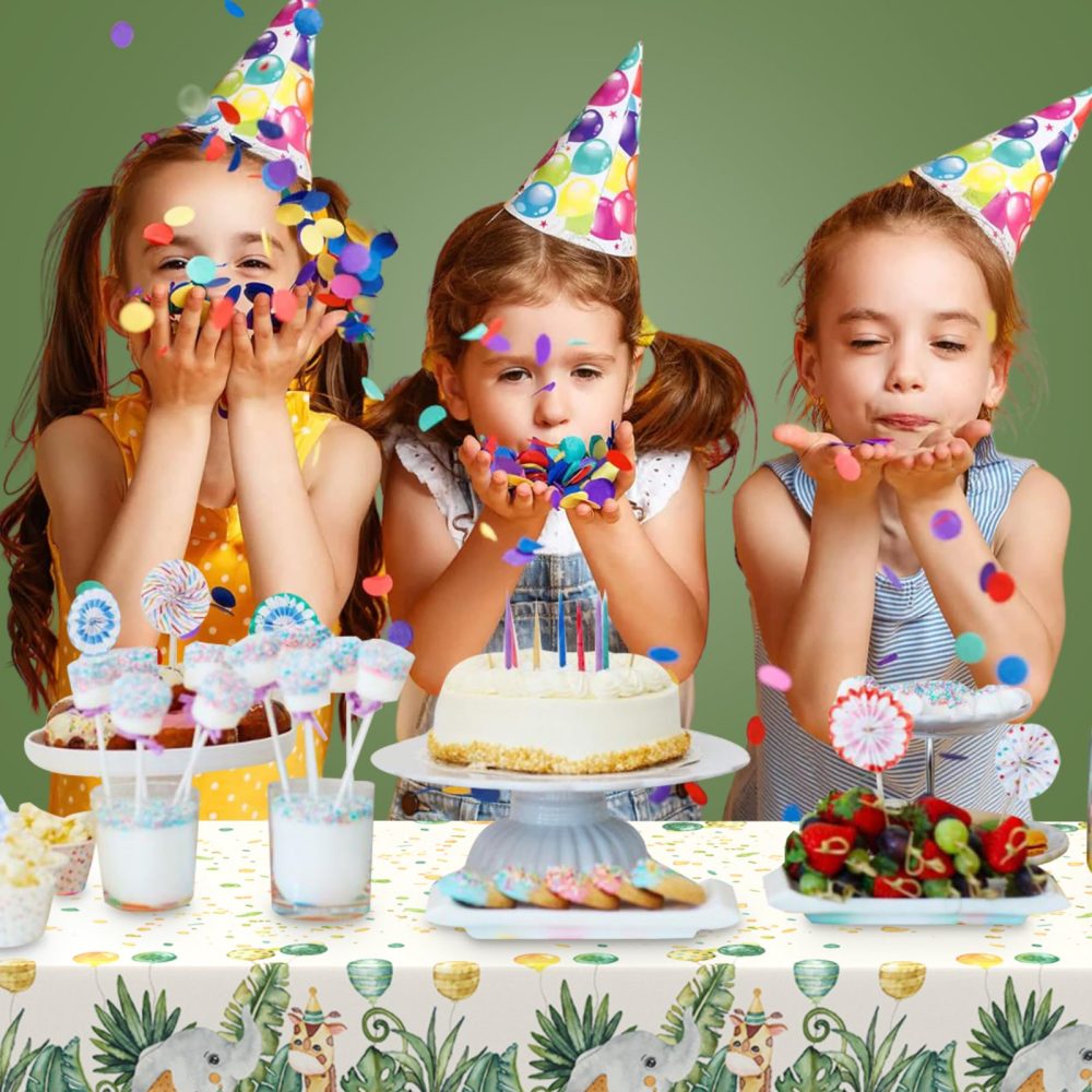 Dagelar Jungle Animal Birthday Tablecloth,Safari Table Covers Plastic Party Tablecloths Jungle Theme Birthday Party Decoration for Kids 137 * 274cm - Image 4