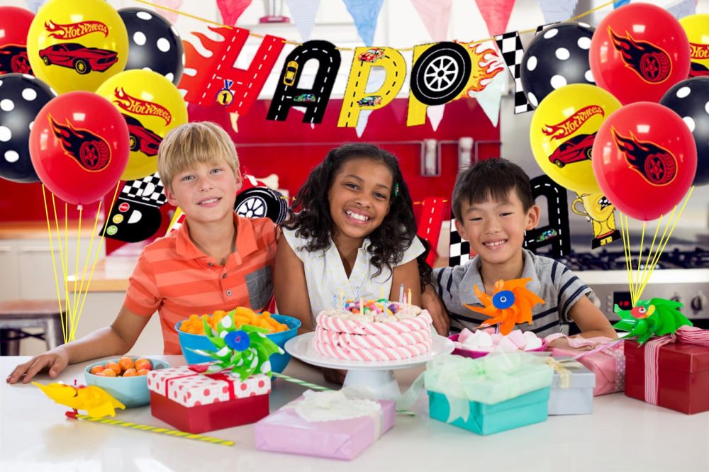 bng-bng Race Car Birthday Decoration, Racing Car Happy Birthday Bunting Banner and Latex Balloons For Racing Theme Party Decorations Boys Girls Kids Party Supplies Backdrop - Image 6