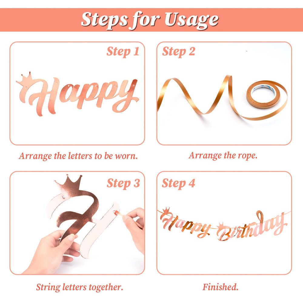 Beainfir 40th Birthday Decorations Set Include Rose Gold Happy 40th Birthday Banner,Triangle Flag Banner,Confetti Latex Balloons and Foil Balloons for Party Decoration Supplies for Girls and Boys - Image 6