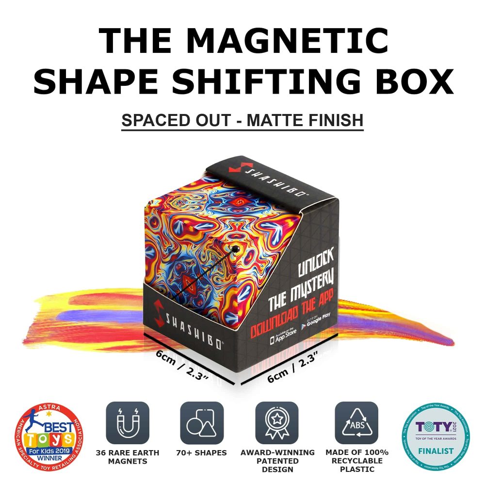 SHASHIBO Shape Shifting Box - Award-Winning, Patented Fidget Cube w/ 36 Rare Earth Magnets - Transforms Into Over 70 Shapes (Spaced Out) - Image 7
