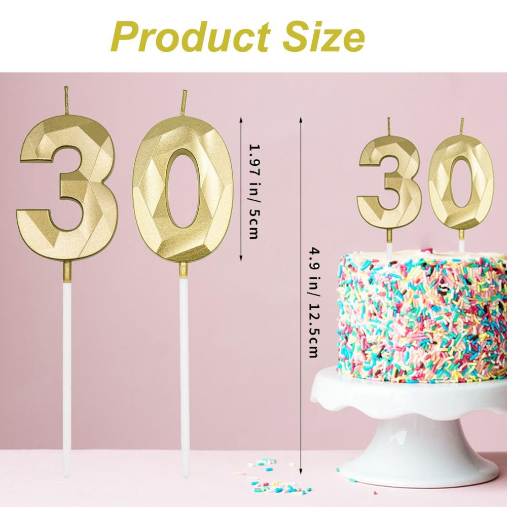 80th Birthday Candles, Gold Number 80 Candle,Birthday Cake Candles, Birthday Candle for Cake, Cake Candles Cake Topper Decorations for Birthday Party, Wedding, and Anniversary Supplies - Image 5