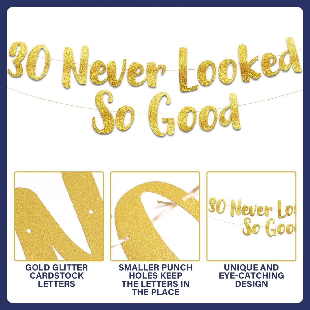30th Birthday Decorations Men, 30th Birthday Decorations Blue Gold 30th Birthday Balloons, 30th Birthday Party Decorations for Him, Happy 30th Banner Confetti Balloons for 30 Birthday Party Supplies - Image 7