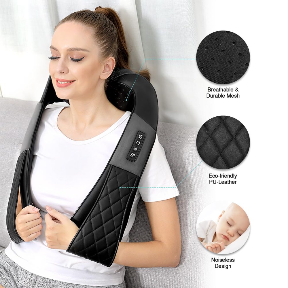 Shiatsu Neck and Shoulder Massager, Back Massager with Heat - Gifts for Women/Men/Mom/Dad - Electric Deep Tissue 4D Kneading Massager Gifts for Christmas, Mother's Day, Father's Day, Birthday - Image 7