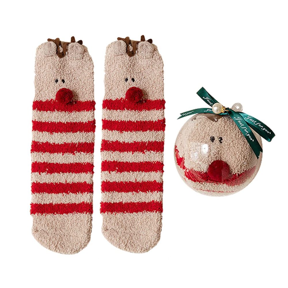 Fluffy Christmas Socks - Womens Soft Socks Winter Gifts Santa Socks Thermal Socks Novelty Warm Comfortable Warm In Winter For Women Kids Girls Boys (1)