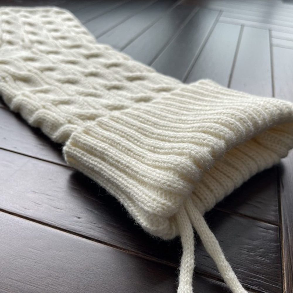 Classic 6 Pack Knit Christmas Stockings Knitted Stocking Decorations Rustic Farmhouse Stocking For Family Holiday Season Ivory White Green Large Decorative Easter Eggs (b-White, One Size) - Image 6