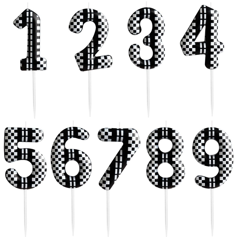 5th Birthday Candle Racing Cars Number 5 Candle Racing Cars Cake Decoration Birthday Party Supplies Black White Racing Cars Themed Cake Topper Decorations for Kids Boy Girl Party Decor Supplies - Image 2