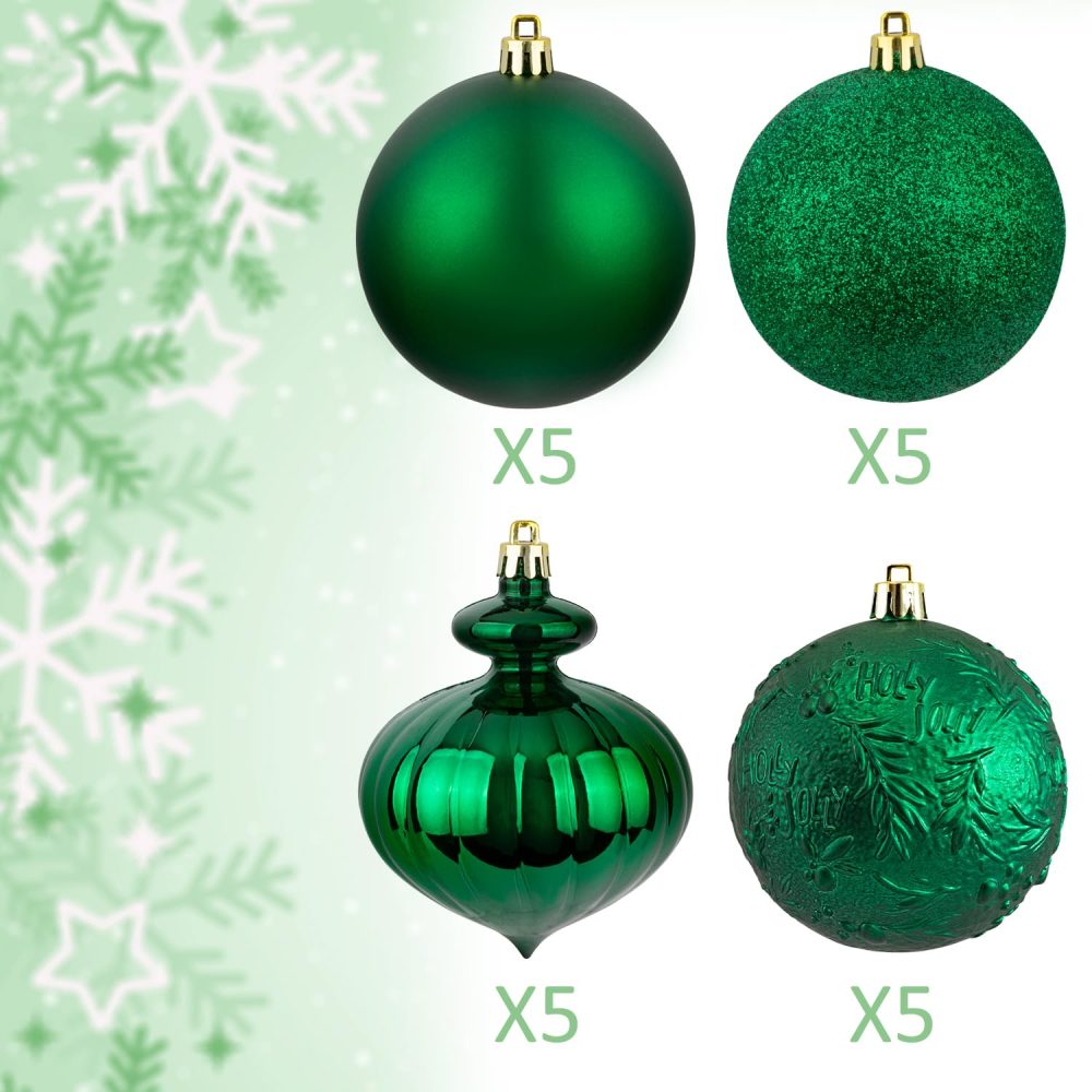 Green Christmas Baubles 80mm Christmas Tree Decoration Ornaments 18pcs Shatterproof Balls for Xmas Hanging Decorations Festival Holiday Decor - Image 2