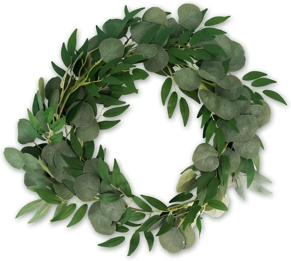 GraduationMall Eucalyptus Garland Artificial Foliage with Willow Leaves Fake Hanging Green Vine Faux Botanical for Decoration 2 Pack 12.8ft Indoor Outdoor - Image 4