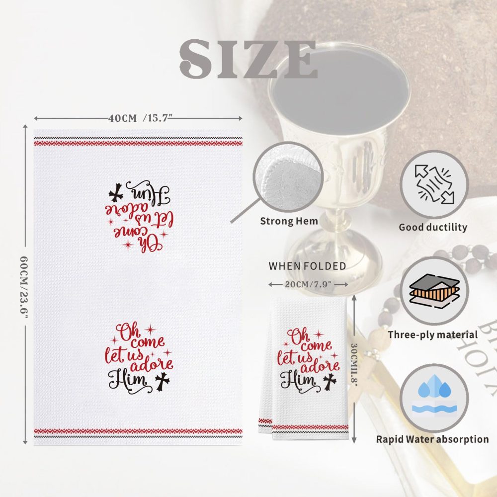 Christian Gifts for Women Men, 2 Pack Bible Verse Scripture Christmas Kitchen Towels, Holiday Kitchen Bathroom Decorations, Xmas Religious Hand Towels Gift for Friends Colleagues Neighbor Coworkers - Image 7
