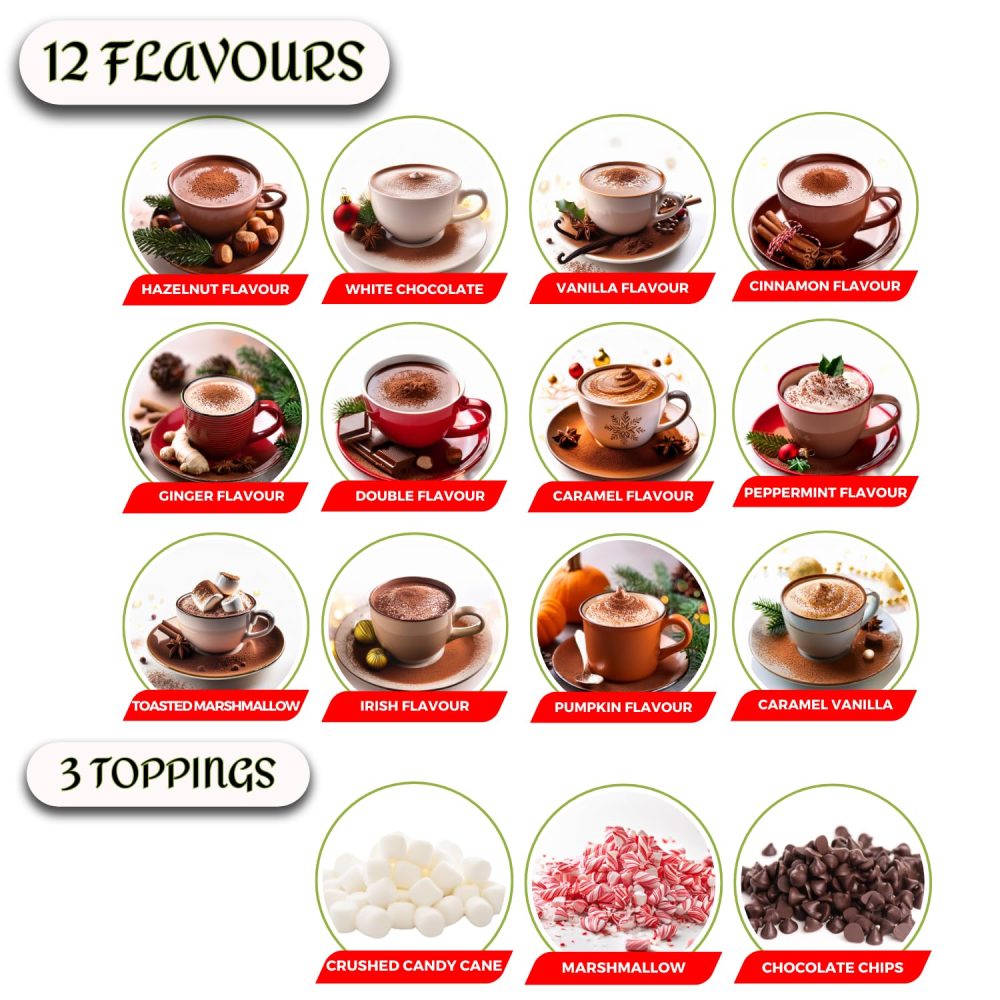 Hot Chocolate Advent Calendar 2024, Christmas | 24 Days Hot Chocolate Gift Set Selection With Mini Marshmallows For Hot Chocolate | Candy Canes | Chocolate Drops | 12 Flavours, Hot Chocolate Gift Sets - Image 7