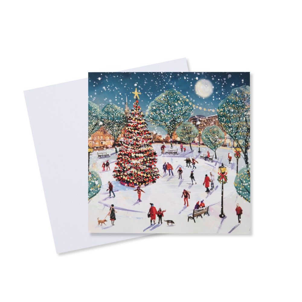 Macmillan Village Scenes Charity Christmas Cards – Pack of 20 Luxury and Eco-Friendly Christmas Cards. Boxed Multipack of 4 Seasonal Christmas Designs. 127x127mm Card Size. - Image 5